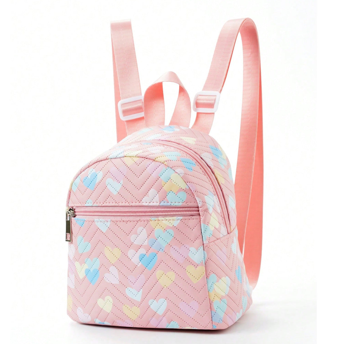 Foreign Trade Cross-border Hot-selling Backpack Women's Rainbow Multicolor PU Quilted Mini Backpack Fashion Casual High-end Sense Schoolbag