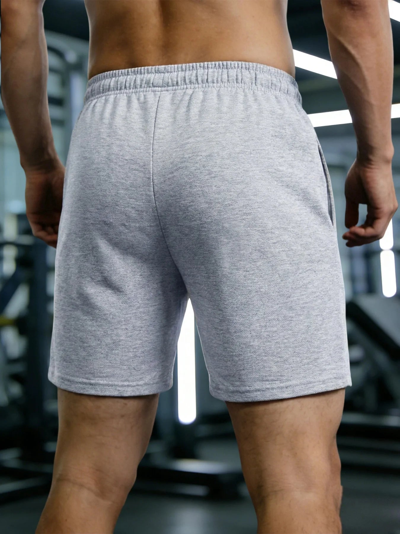 Summer Running Shorts for Men Casual Jogging Sport Short Pants Solid Color Drawstring Loose Dry Gym Sports Shorts