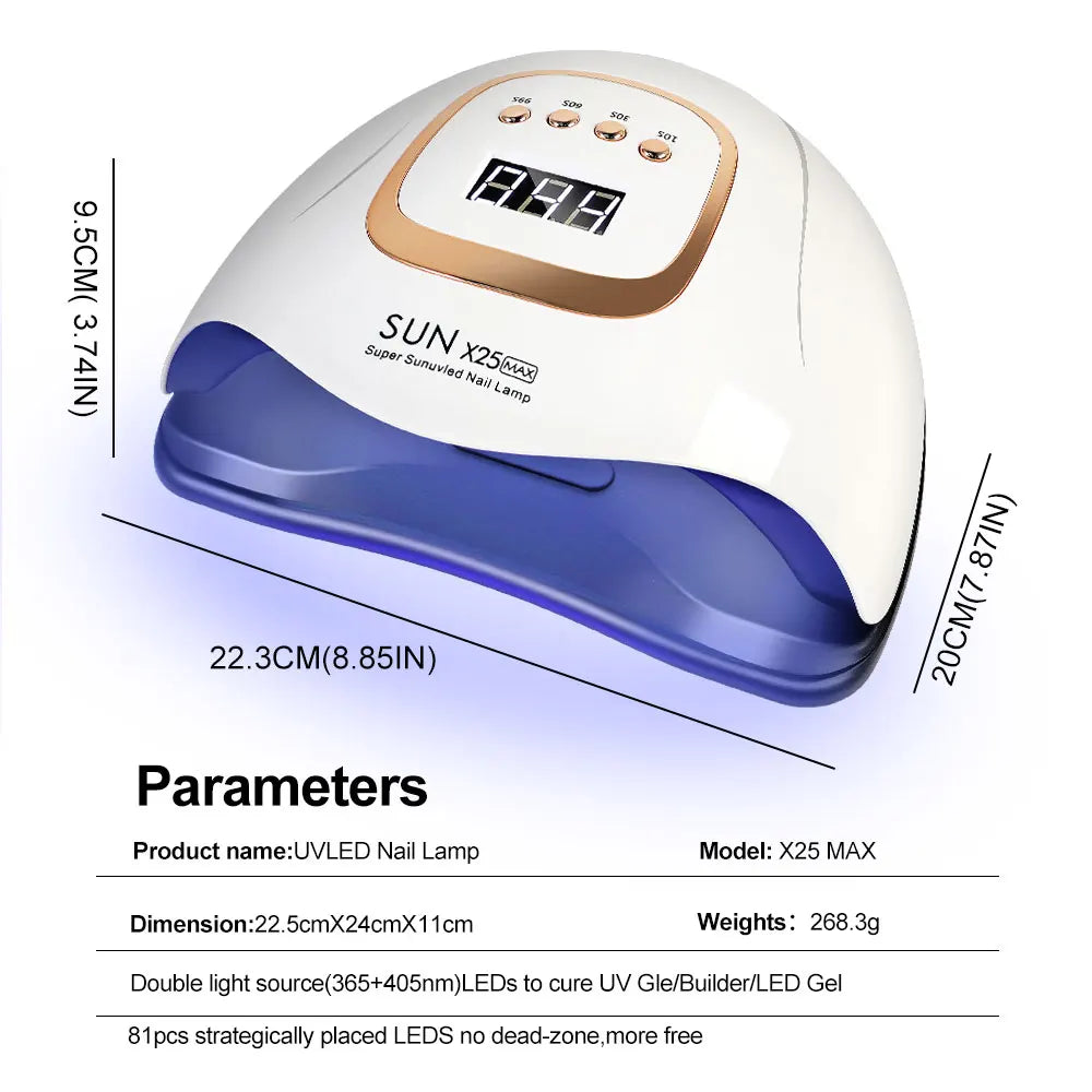 SUN X25 MAX UV/LED Nail Lamp – 81 LEDs, 4 Timer Settings
