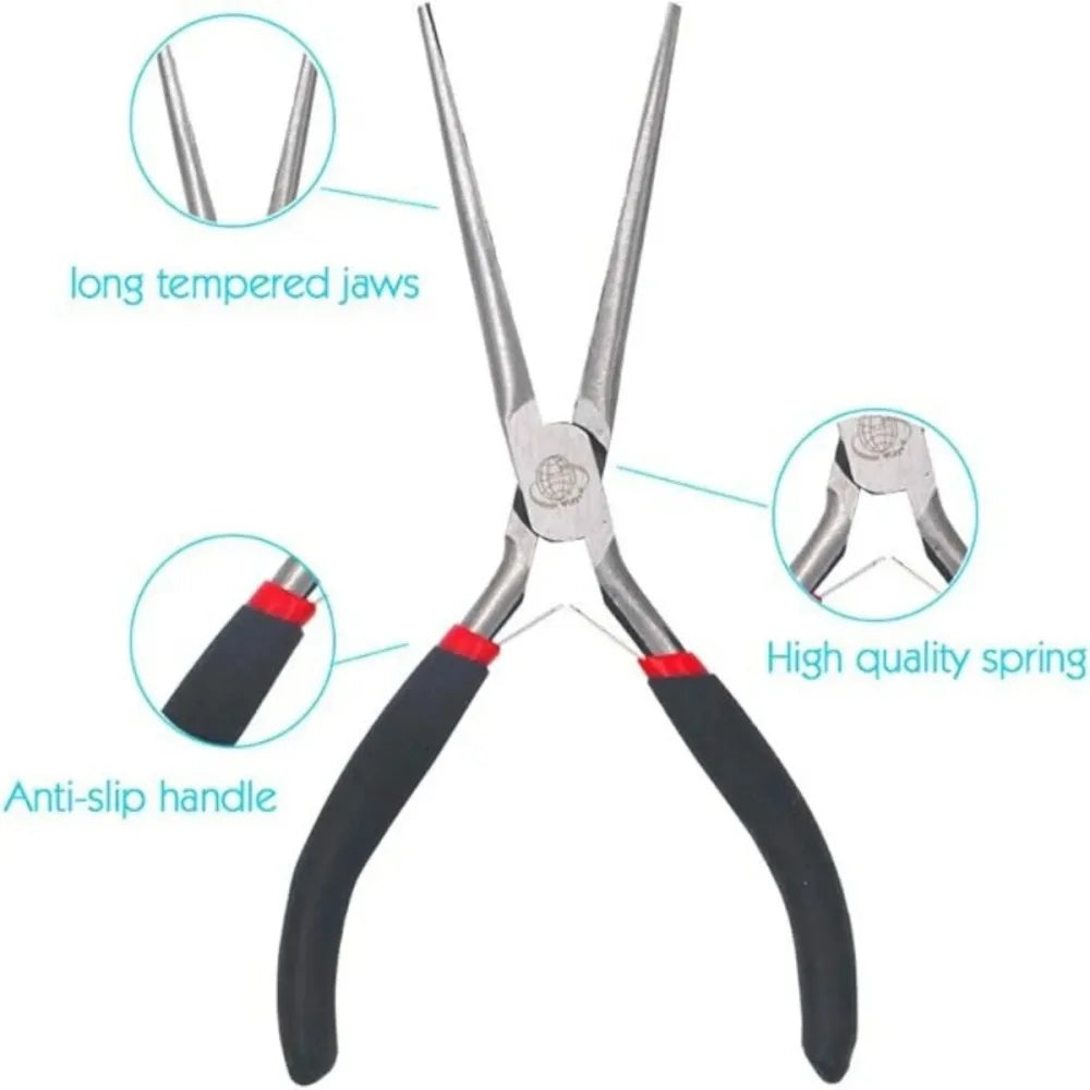 Professional Long Nose Plier Jewelry Pliers Tools Equipment Long Needle Round Nose Cutting Wire Pliers Repairing Handmade Tools